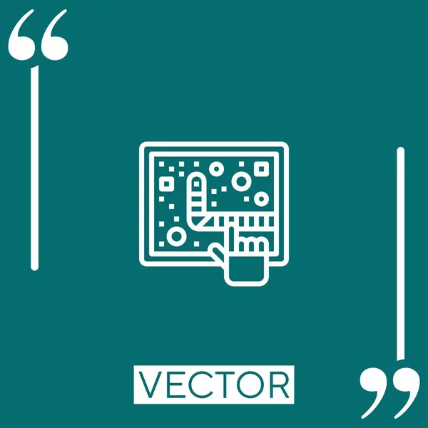 Action Spiel Vektor Symbol Lineares Symbol Bearbeitbare Strichlinie — Stockvektor