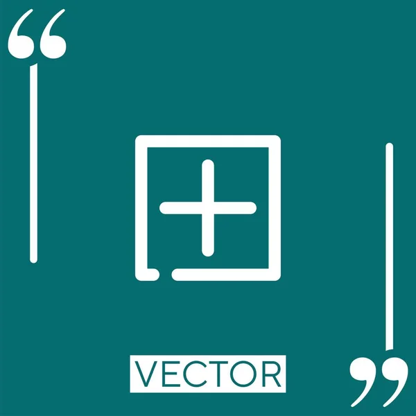 Añadir Icono Vectorial Icono Lineal Línea Carrera Editable — Vector de stock