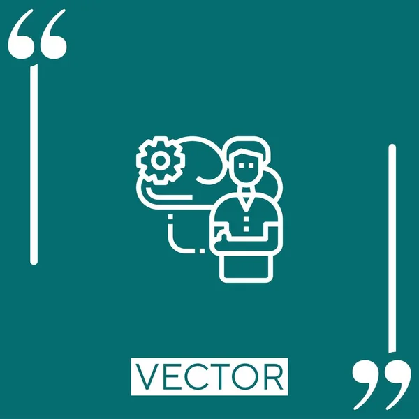 Admin Ícone Vetor Ícone Linear Linha Encadeada Editável — Vetor de Stock