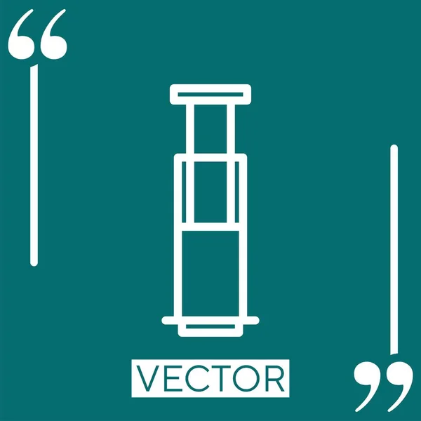 Aeropress Vektor Symbol Lineares Symbol Bearbeitbare Strichlinie — Stockvektor