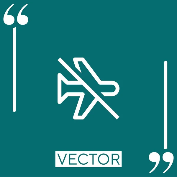 Vektorsymbol Flugzeugmodus Lineares Symbol Editierbare Strichlinie — Stockvektor