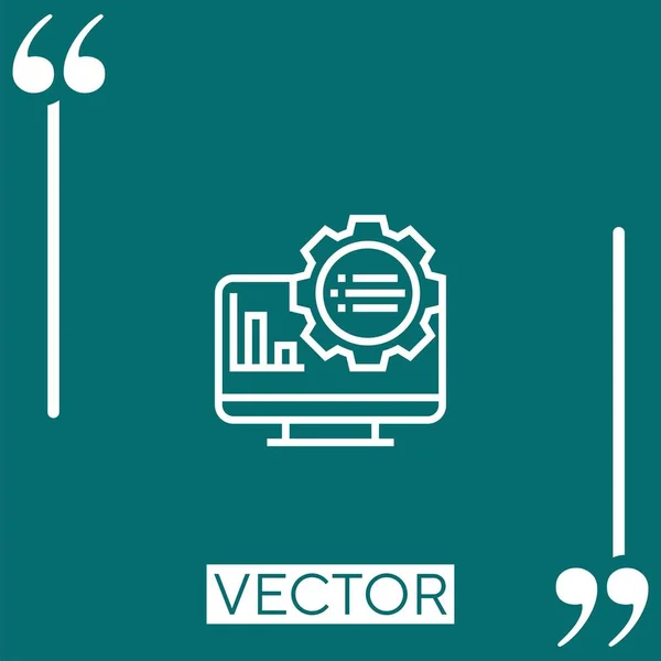 Icono Del Vector Analítico Icono Lineal Línea Carrera Editable — Vector de stock