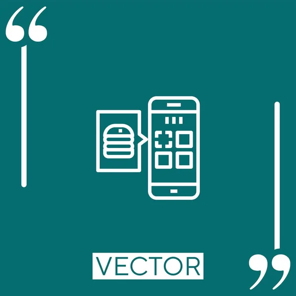 Aplicación Vector Icono Icono Lineal Línea Acariciada Editable — Archivo Imágenes Vectoriales