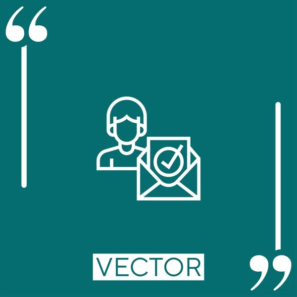 Cita Vector Icono Icono Lineal Línea Carrera Editable — Vector de stock