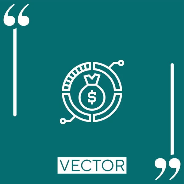 Ícone Vetor Gerenciamento Ativos Ícone Linear Linha Encadeada Editável — Vetor de Stock