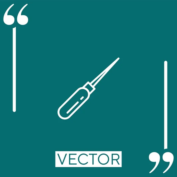 Awl Vector Icono Icono Lineal Línea Acariciada Editable — Vector de stock