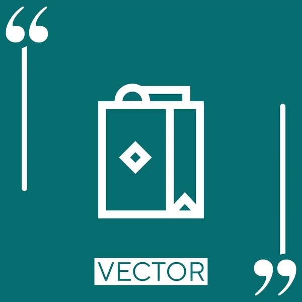 Bolsa Vector Icono Icono Lineal Línea Acariciada Editable — Vector de stock