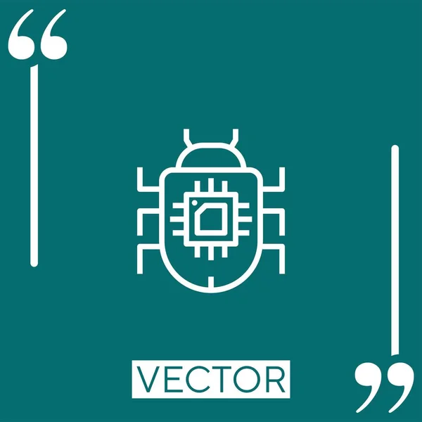 Bug Vector Icon Icono Lineal Línea Acariciada Editable — Vector de stock