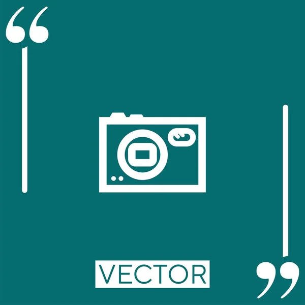 Ícone Vetor Câmera Ícone Linear Linha Curso Editável — Vetor de Stock