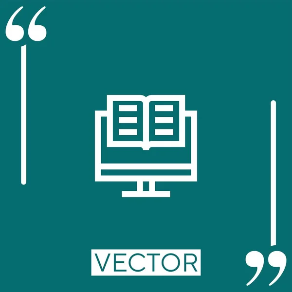 Иконка Электронного Книжного Вектора Редактируемая Линия — стоковый вектор