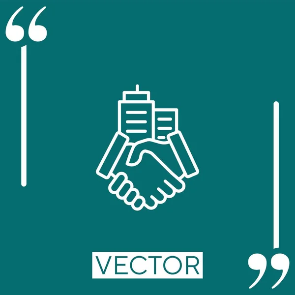 Mano Agitar Icono Vector Icono Lineal Línea Carrera Editable — Vector de stock