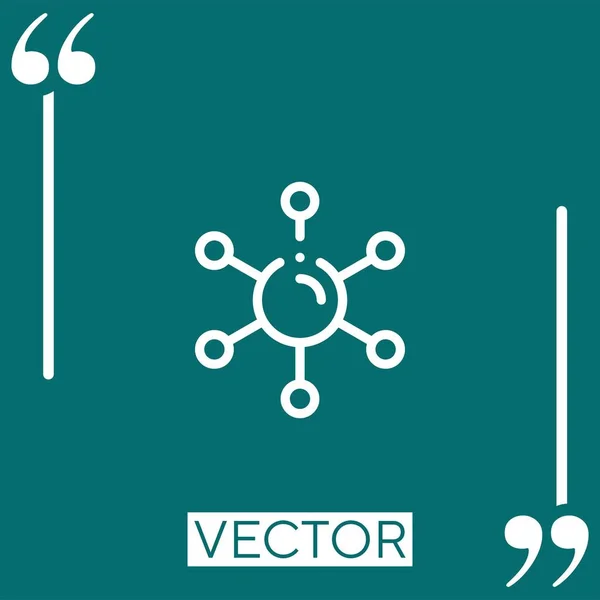 Ícone Vetor Influência Ícone Linear Linha Encadeada Editável — Vetor de Stock