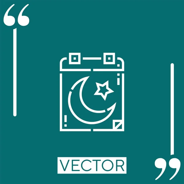 Islam Vector Icon Icono Lineal Línea Acariciada Editable — Vector de stock