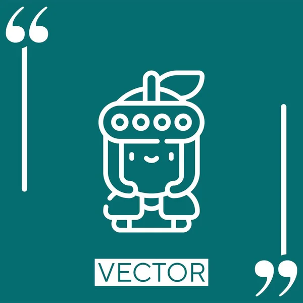 Icono Vector Caballero Icono Lineal Línea Acariciada Editable — Vector de stock