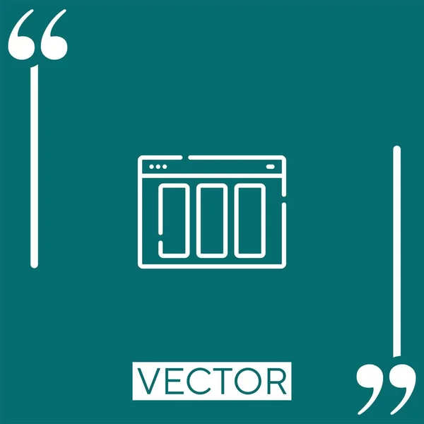 Ícone Layout Vector Ícone Linear Linha Encadeada Editável — Vetor de Stock