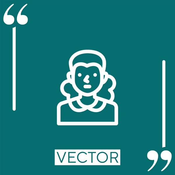 Ícone Vetor Empregada Ícone Linear Linha Curso Editável — Vetor de Stock