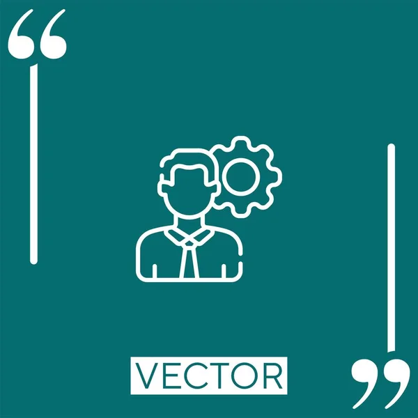 Icono Vector Gestión Icono Lineal Línea Acariciada Editable — Vector de stock