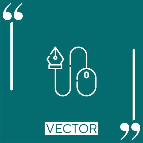 Egér Vektor Ikon Lineáris Ikon Szerkeszthető Simított Vonal — Stock Vector