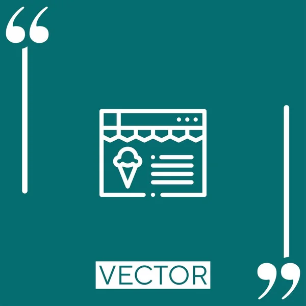 Icono Vector Tienda Online Icono Lineal Línea Acariciada Editable — Vector de stock