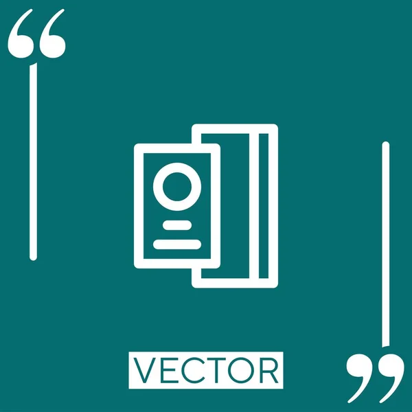 Passeport Icône Vectorielle Icône Linéaire Ligne Caressée Modifiable — Image vectorielle