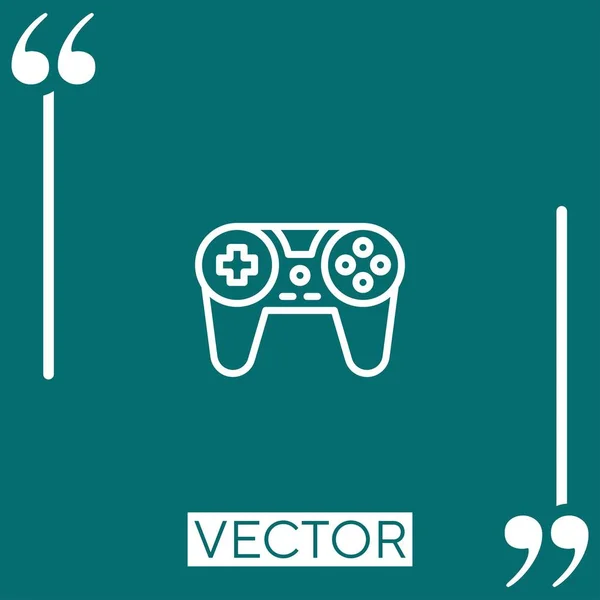 Jogando Ícone Vetor Videogame Ícone Linear Linha Encadeada Editável —  Vetores de Stock