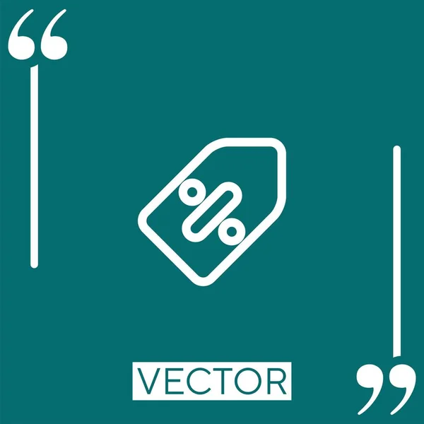 Ícone Vetor Tag Preço Ícone Linear Linha Encadeada Editável — Vetor de Stock