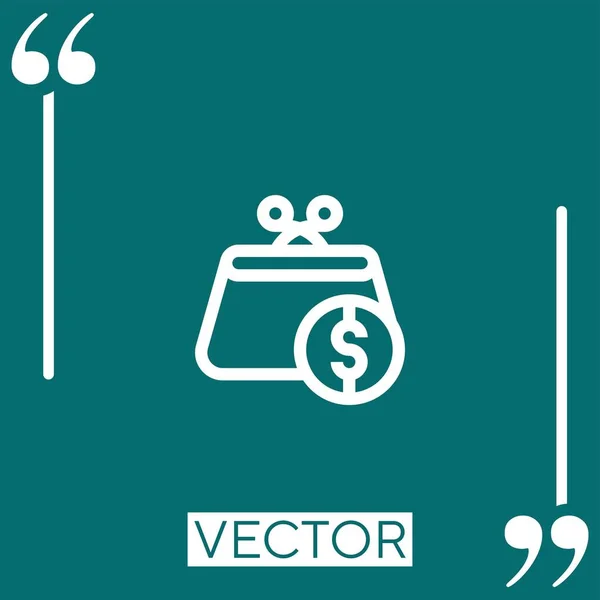 Ícone Vetor Bolsa Ícone Linear Linha Encadeada Editável — Vetor de Stock