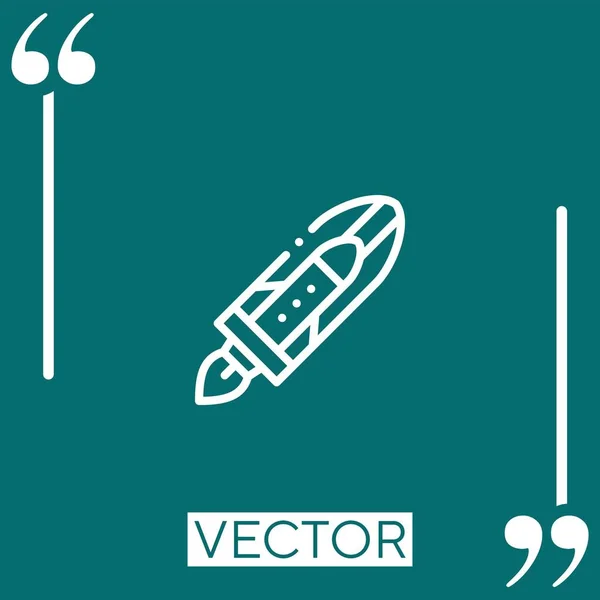 Ícone Vetor Foguete Ícone Linear Linha Encadeada Editável — Vetor de Stock