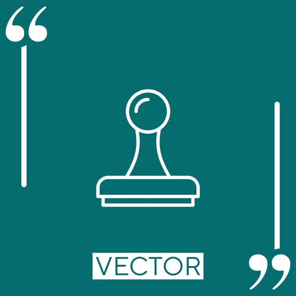 Icono Vector Sello Goma Icono Lineal Línea Acariciada Editable — Vector de stock
