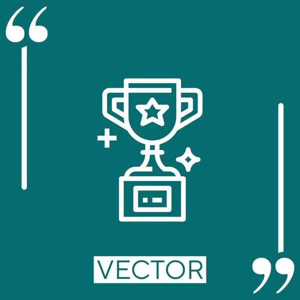 Ícone Vetor Troféu Ícone Linear Linha Encadeada Editável —  Vetores de Stock