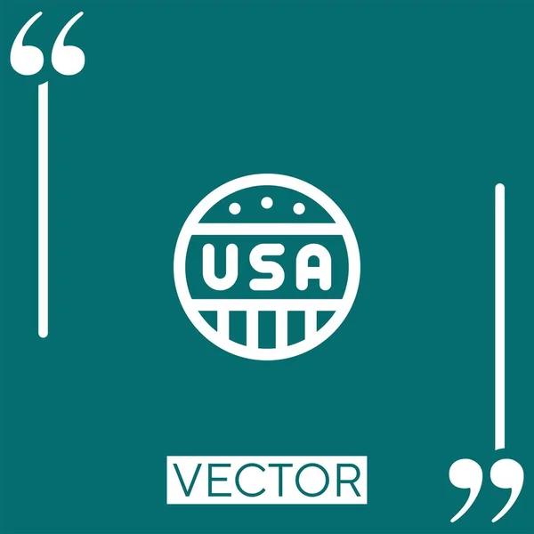 Usa Vector Icon Icono Lineal Línea Acariciada Editable — Archivo Imágenes Vectoriales