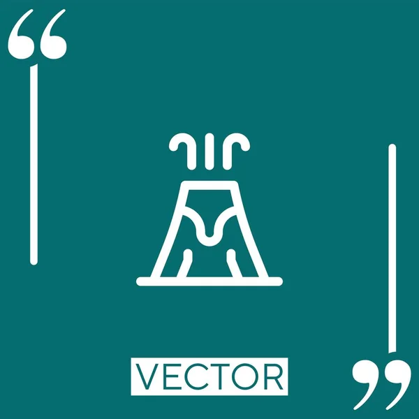 Ikona Vektoru Sopky Lineární Ikona Upravitelná Čára — Stockový vektor