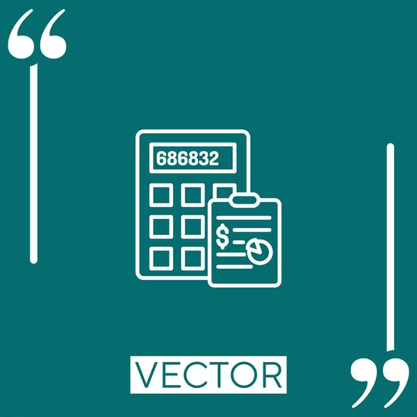 Compte Icône Vectorielle Icône Linéaire Ligne Course Modifiable — Image vectorielle