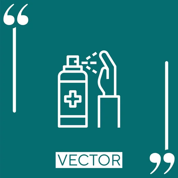 Ícone Vetor Gel Álcool Ícone Linear Linha Encadeada Editável —  Vetores de Stock