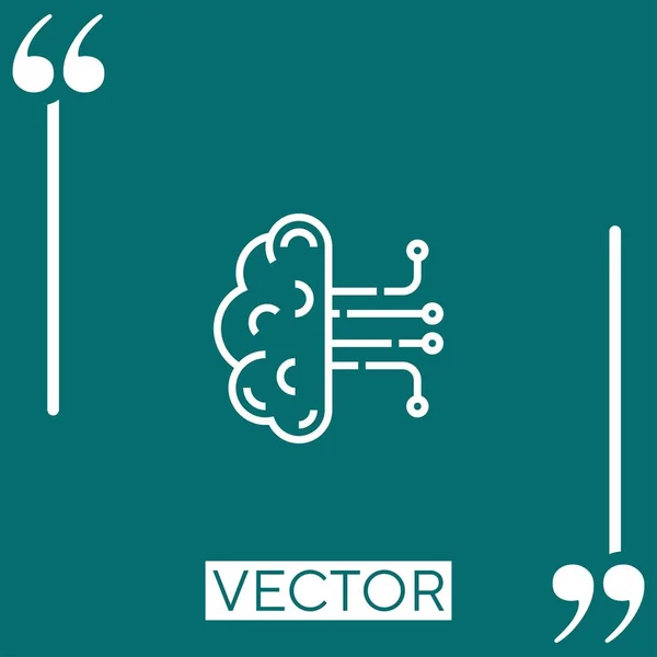 Ícone Vetor Inteligência Artificial Ícone Linear Linha Curso Editável — Vetor de Stock