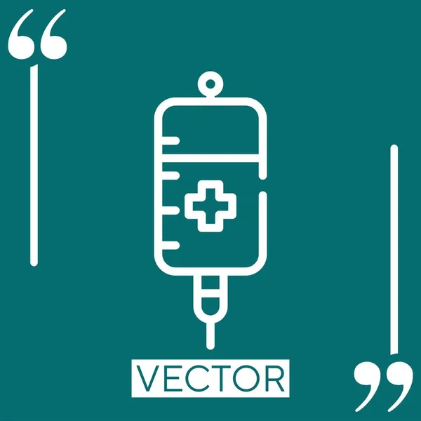 Icono Del Vector Sanguíneo Icono Lineal Línea Carrera Editable — Vector de stock