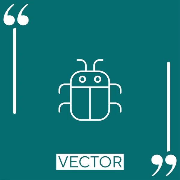 Bug Vector Icon Icona Lineare Linea Corsa Modificabile — Vettoriale Stock