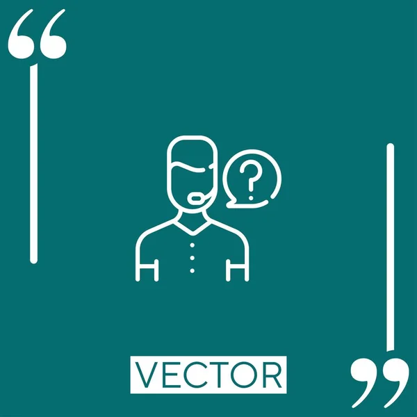 Call Center Agent Vector Icon Linear Icon Editable Stroke Line — Stock Vector