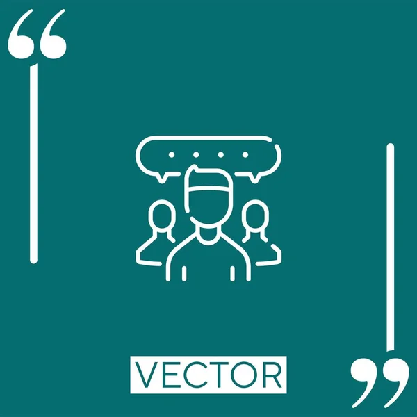 Chat Groupe Vecteur Icône Icône Linéaire Ligne Caressée Modifiable — Image vectorielle