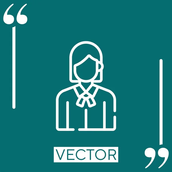 Employé Icône Vectorielle Icône Linéaire Ligne Course Modifiable — Image vectorielle