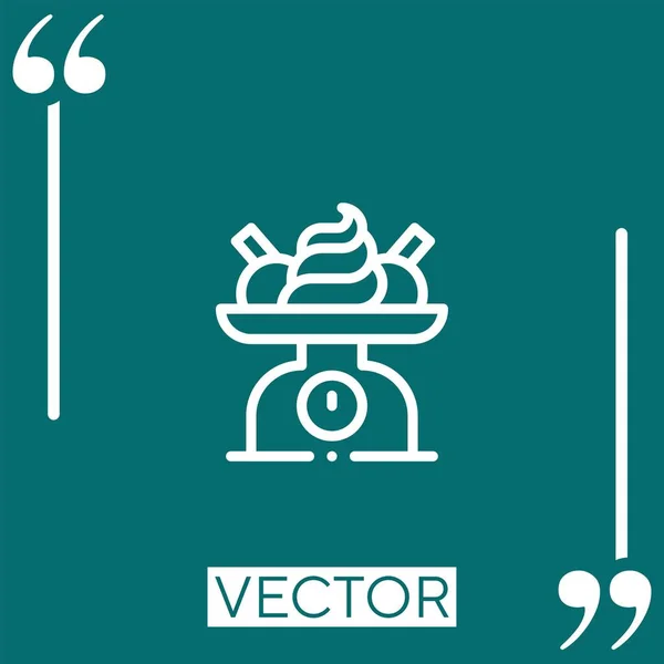 Icono Del Vector Alimentario Icono Lineal Línea Acariciada Editable — Vector de stock