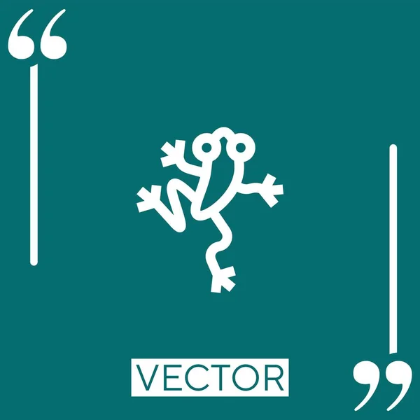 Rana Vector Icono Icono Lineal Línea Acariciada Editable — Vector de stock