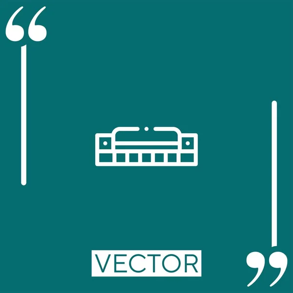 Harmonika Vektor Symbol Lineares Symbol Bearbeitbare Strichlinie — Stockvektor
