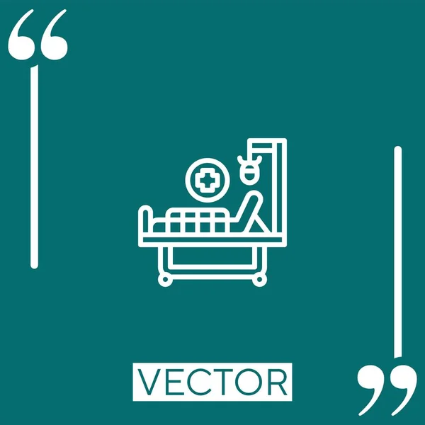 Krankenhausbett Vektor Symbol Lineares Symbol Bearbeitbare Strichlinie — Stockvektor