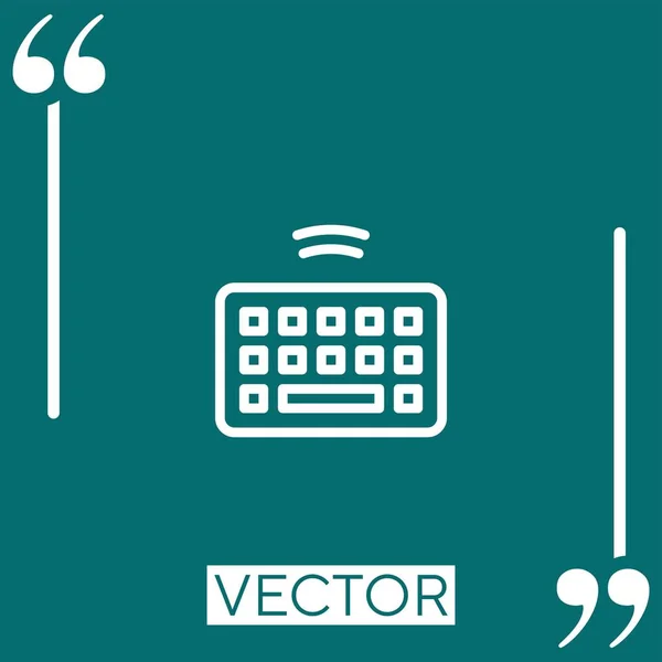 Teclado Vector Icono Icono Lineal Línea Carrera Editable — Vector de stock