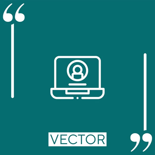 Icono Del Vector Portátil Icono Lineal Línea Carrera Editable — Archivo Imágenes Vectoriales