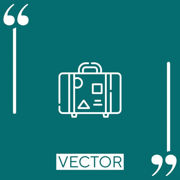 Icono Del Vector Equipaje Icono Lineal Línea Acariciada Editable — Vector de stock