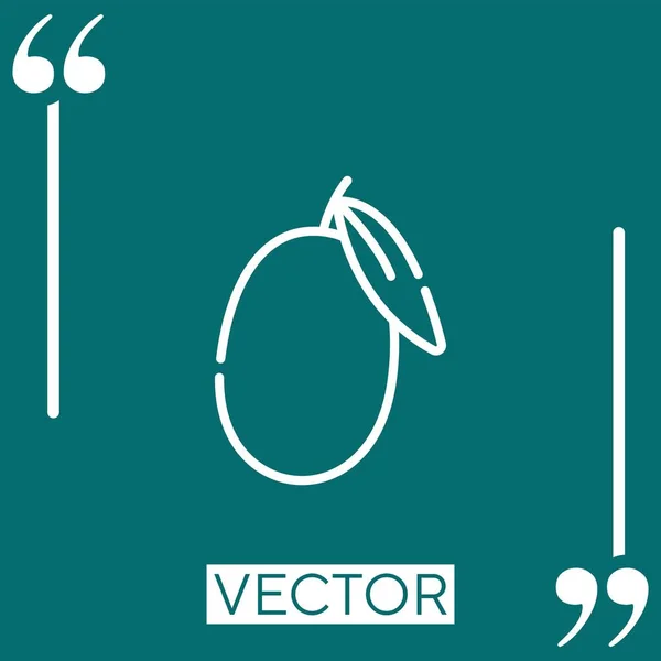 Mangó Vektor Ikon Lineáris Ikon Szerkeszthető Vonal — Stock Vector