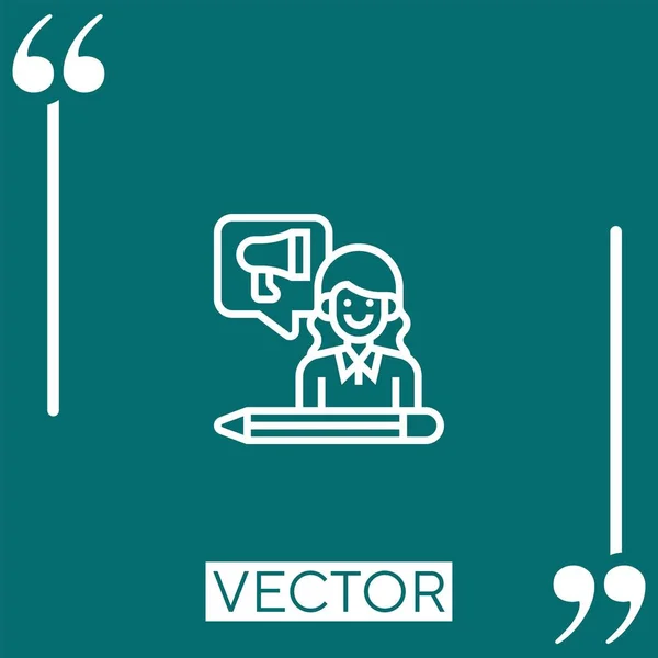 Ícone Vetor Marketing Ícone Linear Linha Curso Editável — Vetor de Stock