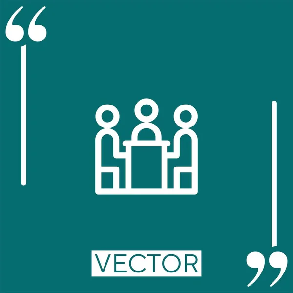 Meeting Vektor Symbol Lineares Symbol Bearbeitbare Strichlinie — Stockvektor